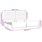 vidaXL Cadre de lit avec tête de lit marron foncé 200x200 cm Tissu