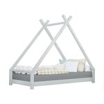 Lit tipi enfant TAHUKA 120 x 200 gris clair