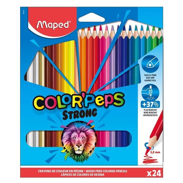 Crayon de couleur COLOR'PEPS STRONG étui carton de 24 MAPED