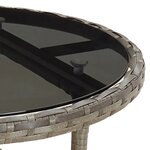 vidaXL Ensemble à manger de jardin et coussins 5 Pièces gris rotin verre