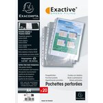 Sachet De 20 Pochettes Perforées Pour Classeur Exactive - Polypropylène Lisse 5 5/100e - Cristal - X 5 - Exacompta