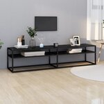vidaXL Meuble TV marbre noir 180x40x40 5 cm verre trempé