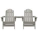 vidaXL Chaises de jardin Adirondack avec table bois de sapin gris