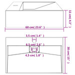 vidaXL Vasque 60x38x11 cm fonte minérale/marbre noir mat