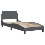 vidaXL Cadre de lit avec tête de lit Gris foncé 90x190 cm Velours