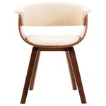 vidaXL Chaises à manger lot de 2 crème bois courbé et similicuir