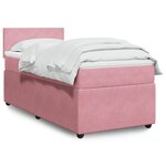 vidaXL Sommier à lattes de lit avec matelas Rose 100x200 cm Velours
