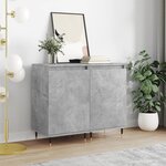 vidaXL Buffets 2 Pièces gris béton 40x35x70 cm bois d'ingénierie