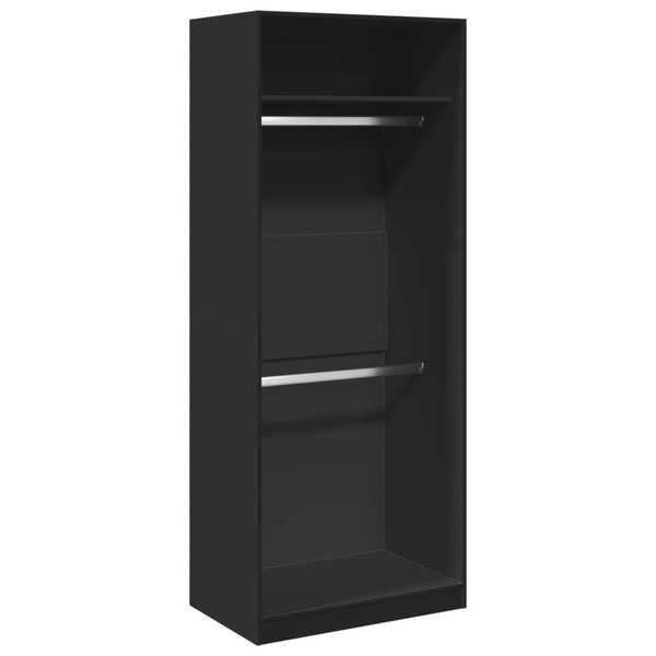vidaXL Garde-robe noir 80x50x200 cm bois d'ingénierie