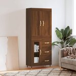 vidaXL Buffet haut Chêne marron 69 5x34x180 cm Bois d'ingénierie