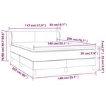 vidaXL Sommier à lattes de lit avec matelas Gris 140x200 cm Similicuir