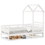 vidaXL Lit de jour avec toit blanc 90x200 cm bois de pin massif