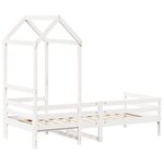 vidaXL Lit de jour avec toit blanc 90x200 cm bois de pin massif