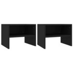 vidaXL Tables de chevet 2 Pièces Noir 40x30x30 cm Bois d'ingénierie