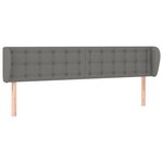 vidaXL Tête de lit avec oreilles Gris foncé 163x23x78/88 cm Tissu