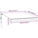 vidaXL Auvent rétractable automatique avec LED marron 300x250 cm