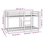 vidaXL Lit superposé 75x190 cm Bois de pin massif