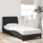 vidaXL Cadre de lit avec lumière LED noir 90x190 cm velours