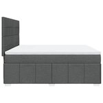 vidaXL Sommier à lattes de lit avec matelas Gris foncé 180x200cm Tissu