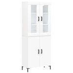 vidaXL Buffet haut Blanc 69 5x34x180 cm Bois d'ingénierie
