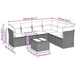 vidaXL Salon de jardin avec coussins 7 Pièces gris clair résine tressée