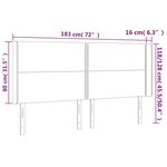 vidaXL Tête de lit avec oreilles Gris foncé 183x16x118/128 cm Tissu