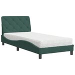 vidaXL Lit avec matelas vert foncé 90x190 cm velours