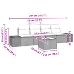 vidaXL Ensemble de Canapés de Jardin 5 Pièces avec Coussins Gris clair Poly Rotin