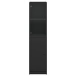 vidaXL Buffet avec porte en verre noir 35x37x142 cm
