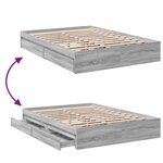 vidaXL Cadre de lit et tiroirs sonoma gris 140x200cm bois d'ingénierie