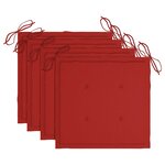 vidaXL Chaises de jardin lot de 4 avec coussins Bois de teck massif