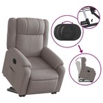 vidaXL Fauteuil inclinable électrique taupe tissu