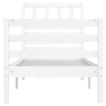 vidaXL Cadre de lit Blanc 75x190 cm Petit simple Bois massif