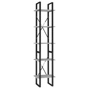 vidaXL Bibliothèque à 5 niveaux Gris béton 40x30x175cm Bois ingénierie