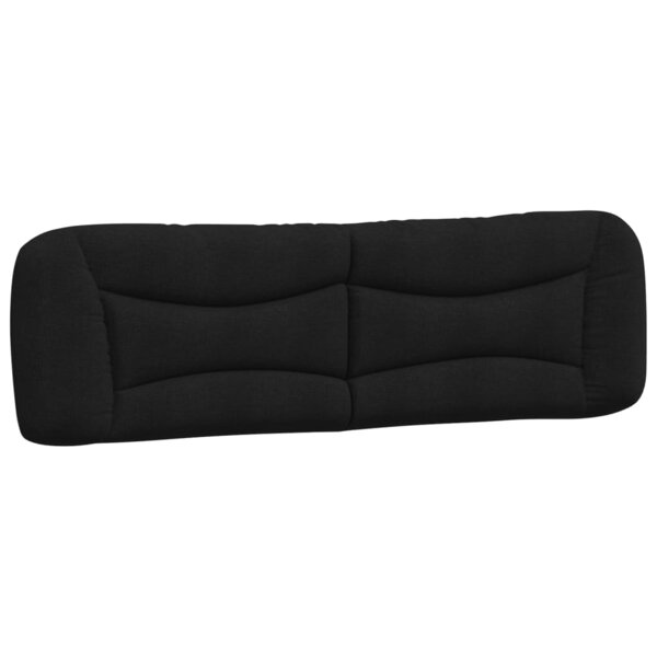 vidaXL Coussin de tête de lit noir 180 cm tissu