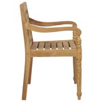 vidaXL Chaises Batavia lot de 2 et coussins crème Bois de teck massif