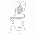 vidaXL Ensemble de bistro 3 Pièces acier blanc grisâtre