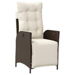 vidaXL Chaise inclinable de jardin repose-pied marron résine tressée