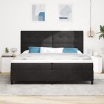 Lit Box Spring vidaXL avec Matelas & LED Noir 200x200 cm Velours