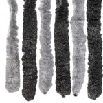 vidaXL Rideau anti-mouches gris et noir 100x220 cm chenille