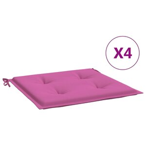 vidaXL Coussins de chaise de jardin lot de 4 rose 50x50x3 cm tissu