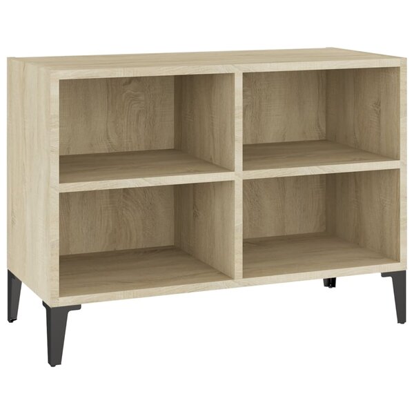 vidaXL Meuble TV avec pieds en métal Chêne sonoma 69 5x30x50 cm