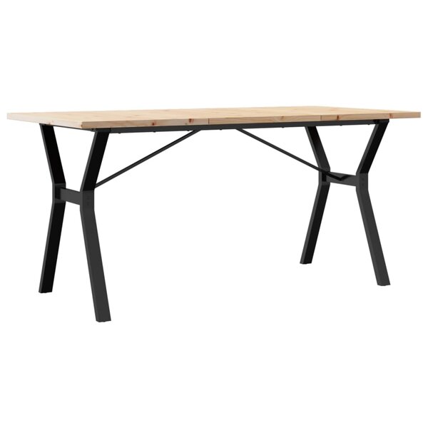 vidaXL Table à manger cadre en Y 160x80x75 5 cm bois pin massif acier