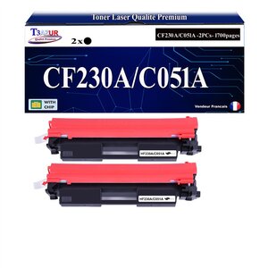 T3AZUR - 2x Toners compatibles avec Canon 051 pour Canon i-Sensys LBP-162dw MF-264dw MF-267dw MF-269dw Noir - 1 700p