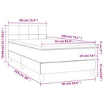 vidaXL Sommier à lattes de lit avec matelas Crème 90x200 cm Tissu