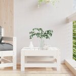 vidaXL Repose-pied de jardin blanc bois de pin massif