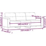 vidaXL Canapé à 3 places Taupe 180 cm Tissu microfibre