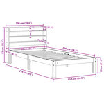 vidaXL Cadre de lit sans matelas cire marron 90x200 cm bois pin massif