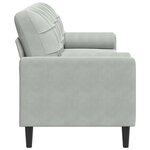 vidaXL Canapé 3 places avec oreillers gris clair 210 cm velours