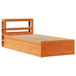 vidaXL Cadre de lit avec tête de lit cire marron 90x200 cm bois de pin